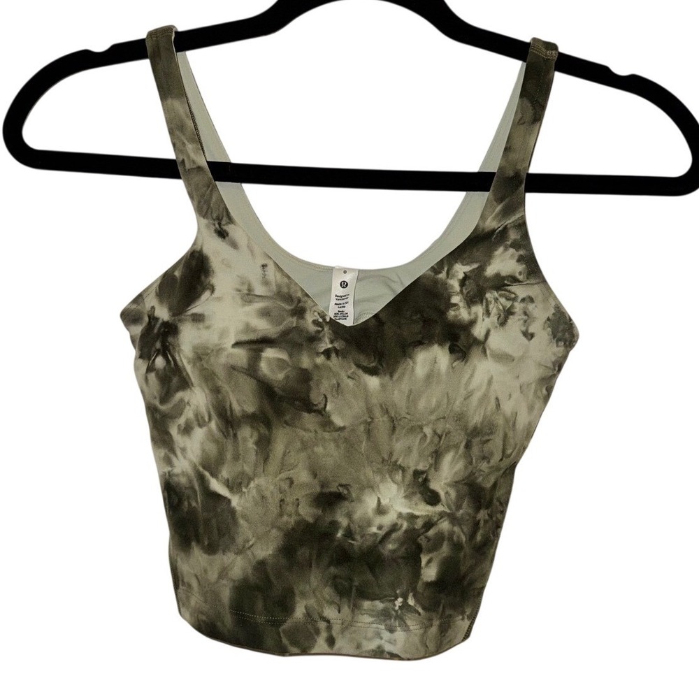 52 | NWT Lululemon Align Tank Diamond Dye Olive Tye Dye Size 0 Nulu Yoga